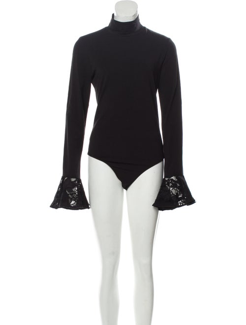 Cinq à Sept Turtleneck Long Sleeve Bodysuit Black