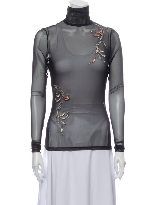 Cinq à Sept Turtleneck Long Sleeve Top Black