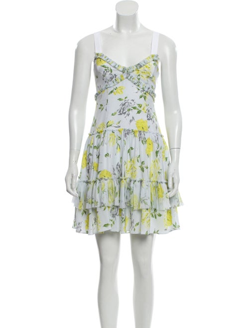 Cinq à Sept Silk Floral Dress yellow