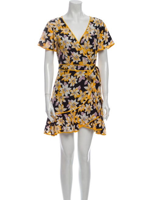 Cinq à Sept Silk Mini Dress Yellow