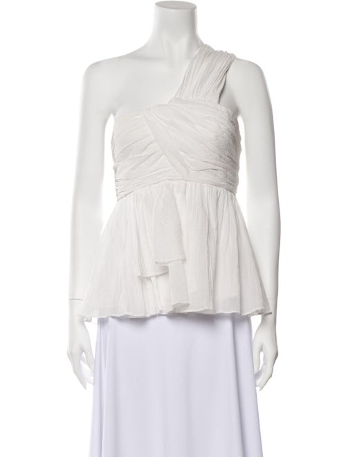 Cinq à Sept One-Shoulder Sleeveless Blouse White