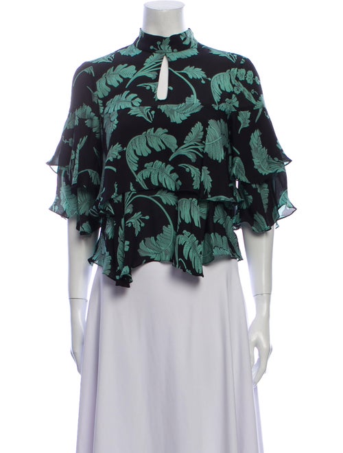 Cinq à Sept Silk Printed Blouse Black