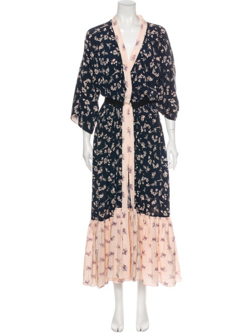 Cinq à Sept Silk Long Dress Blue