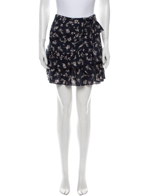 Cinq à Sept Silk Mini Skirt Blue