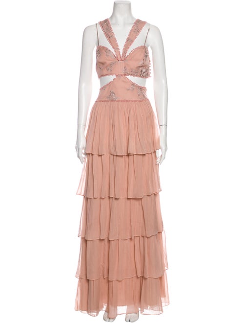 Cinq à Sept Silk Long Dress Pink