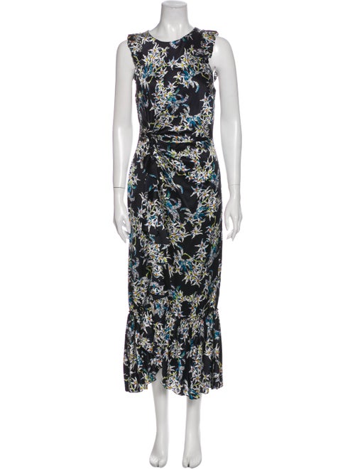 Cinq à Sept Silk Long Dress Blue