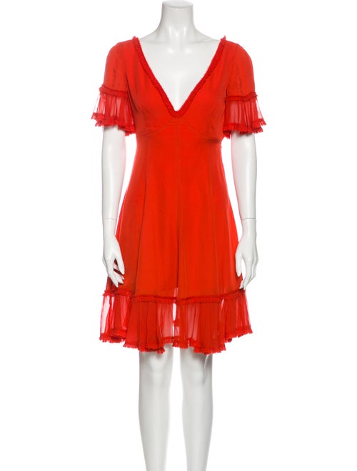 Cinq à Sept Silk Mini Dress Red