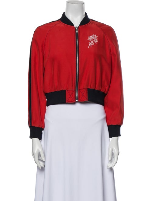 Cinq à Sept Silk Bomber Jacket Red
