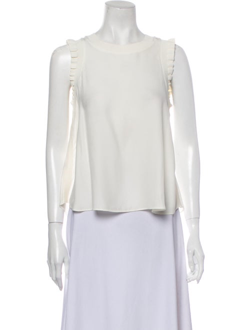 Cinq à Sept Silk Crew Neck Crop Top