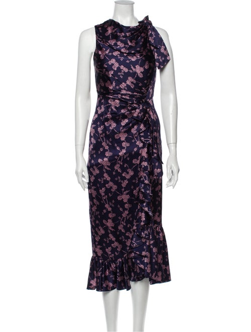 Cinq à Sept Silk Long Dress Blue