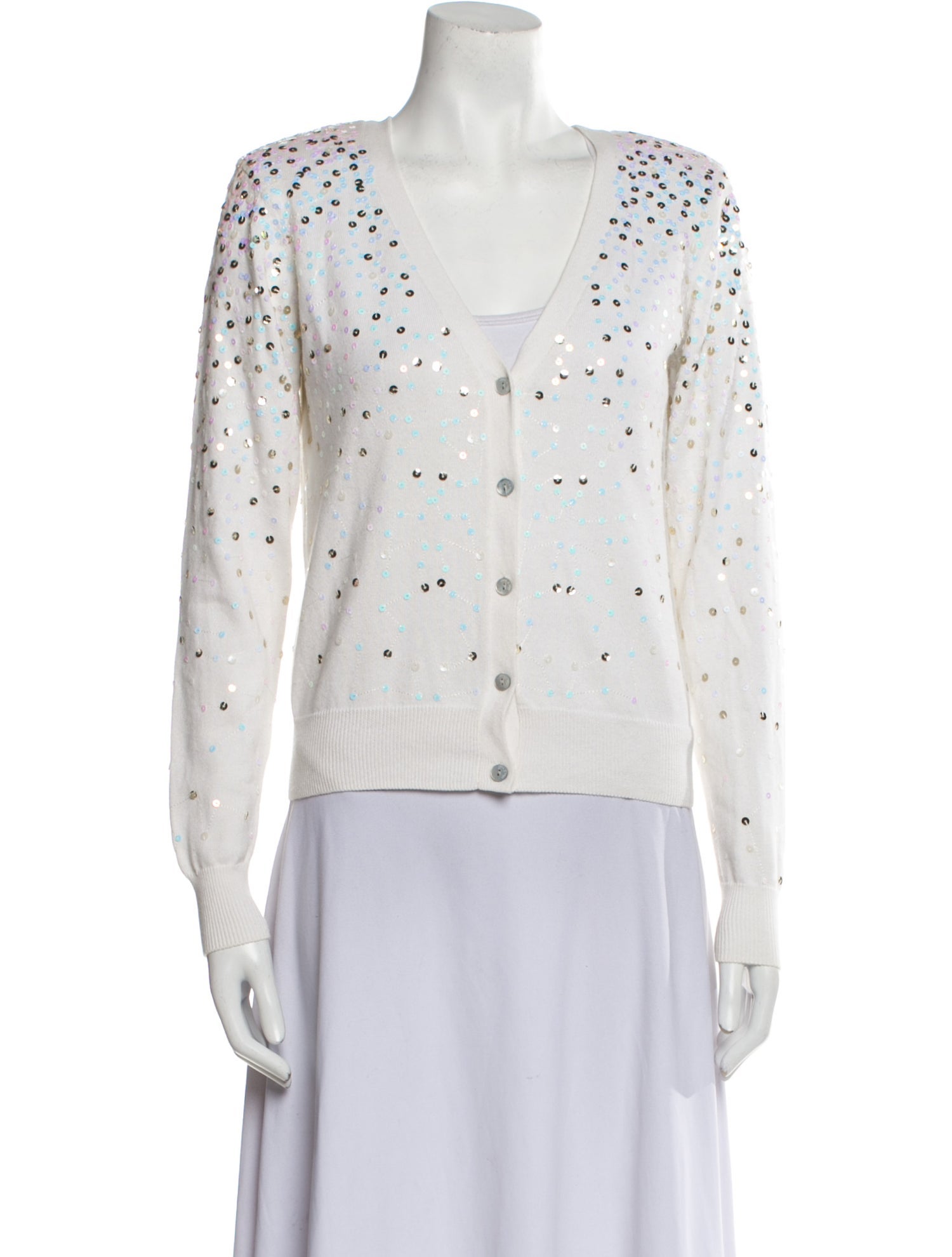 Cinq à Sept Printed V-Neck Sweater