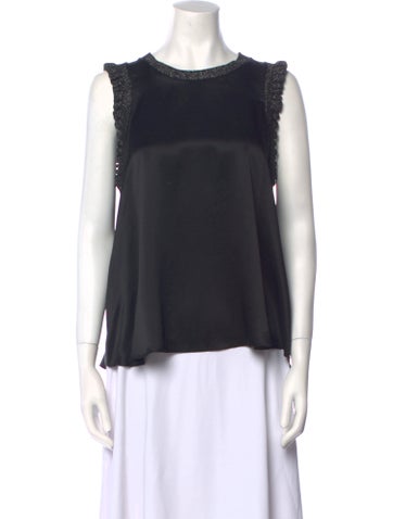 Cinq à Sept Tops Silk Crew Neck Blouse M