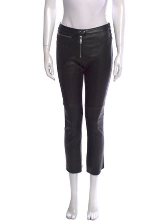 Cinq à Sept Lamb Leather Straight Leg Pants
