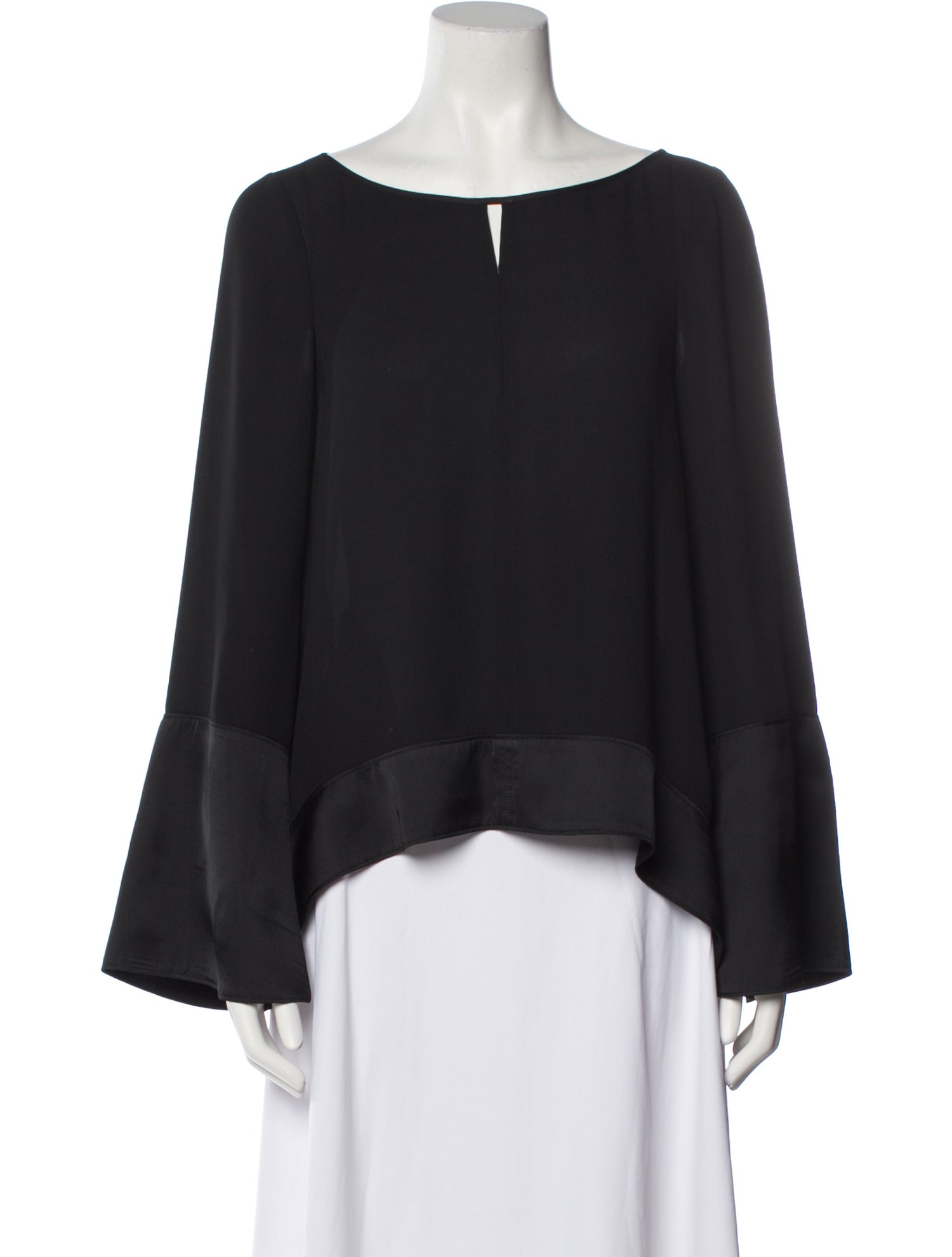 Cinq à Sept Bateau Neckline Long Sleeve Blouse