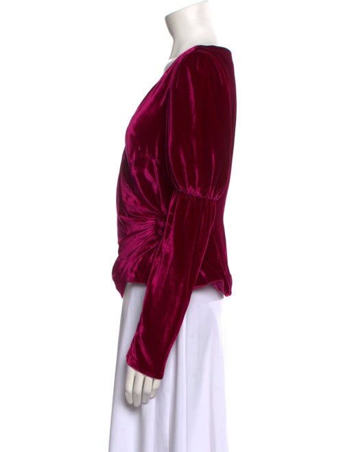 Cinq à Sept Plunge Neckline Long Sleeve Blouse