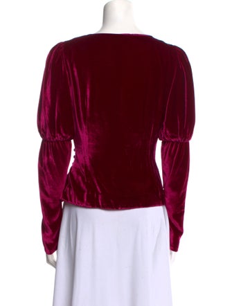 Cinq à Sept Plunge Neckline Long Sleeve Blouse