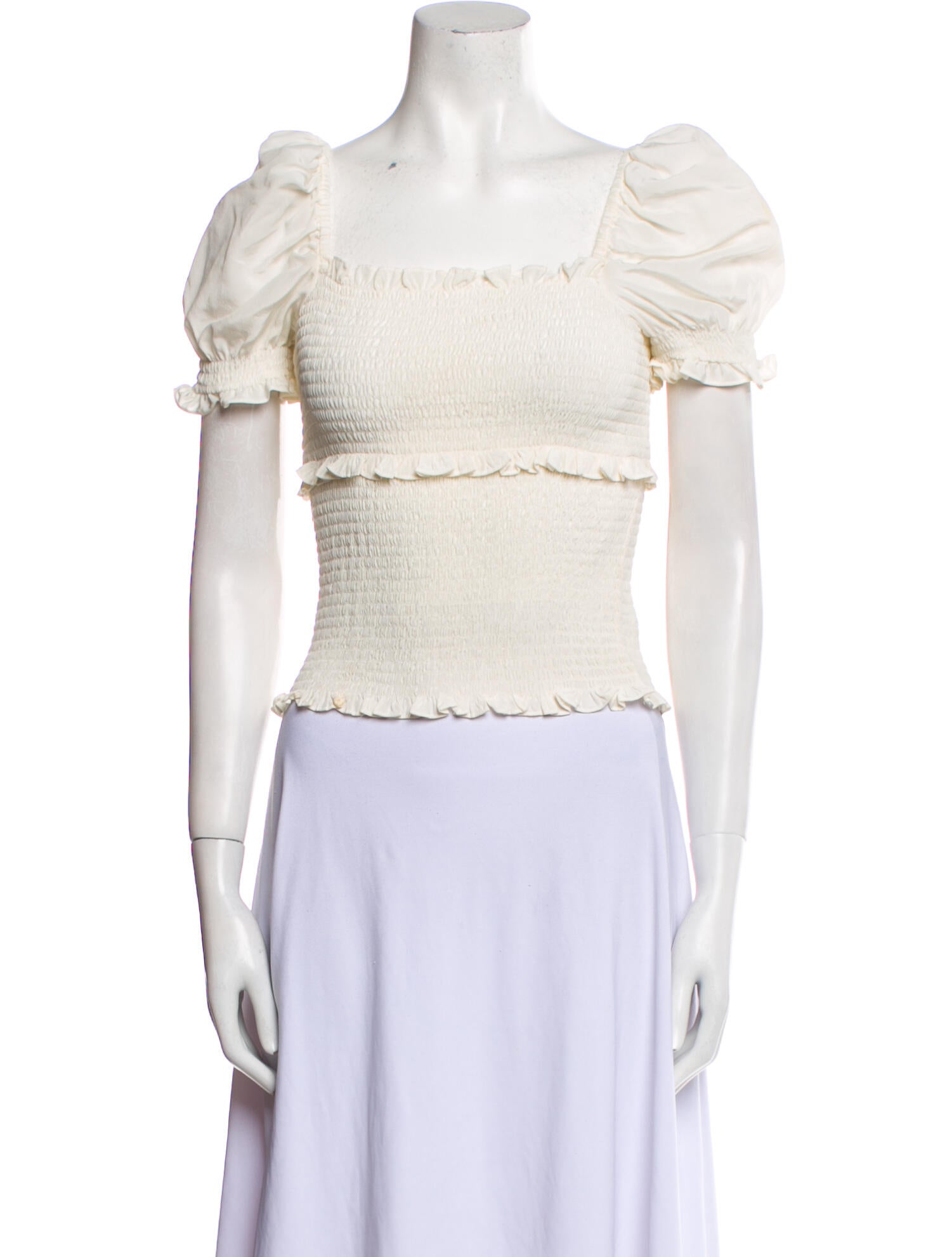 Cinq à Sept Silk Square Neckline Crop Top