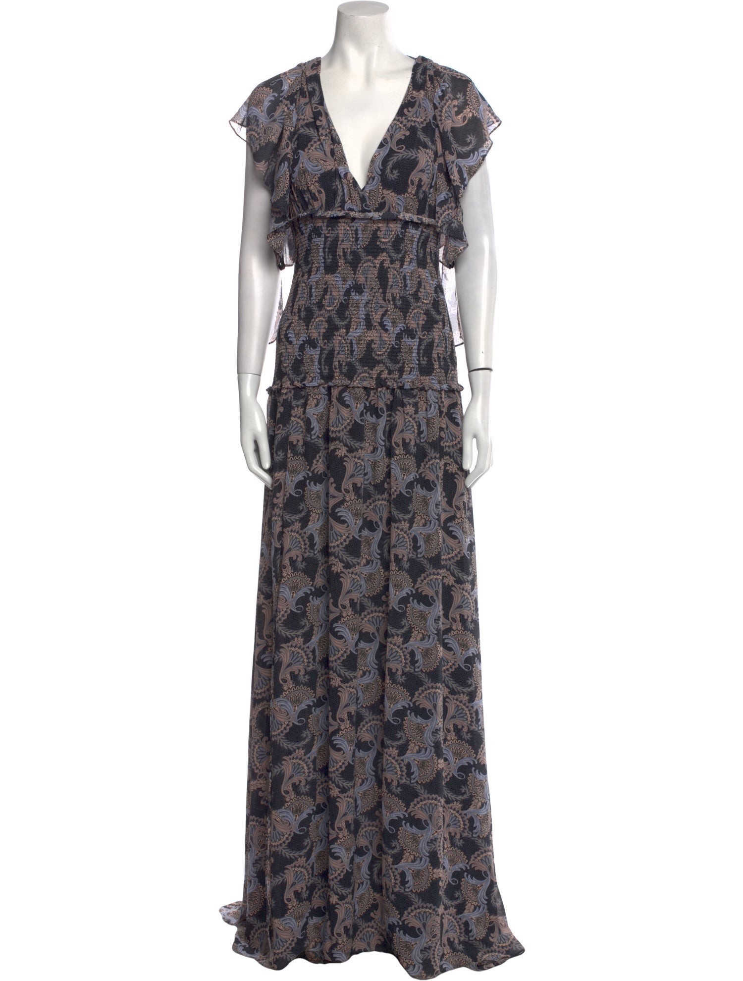 Cinq à Sept Floral Print Long Dress w/ Tags