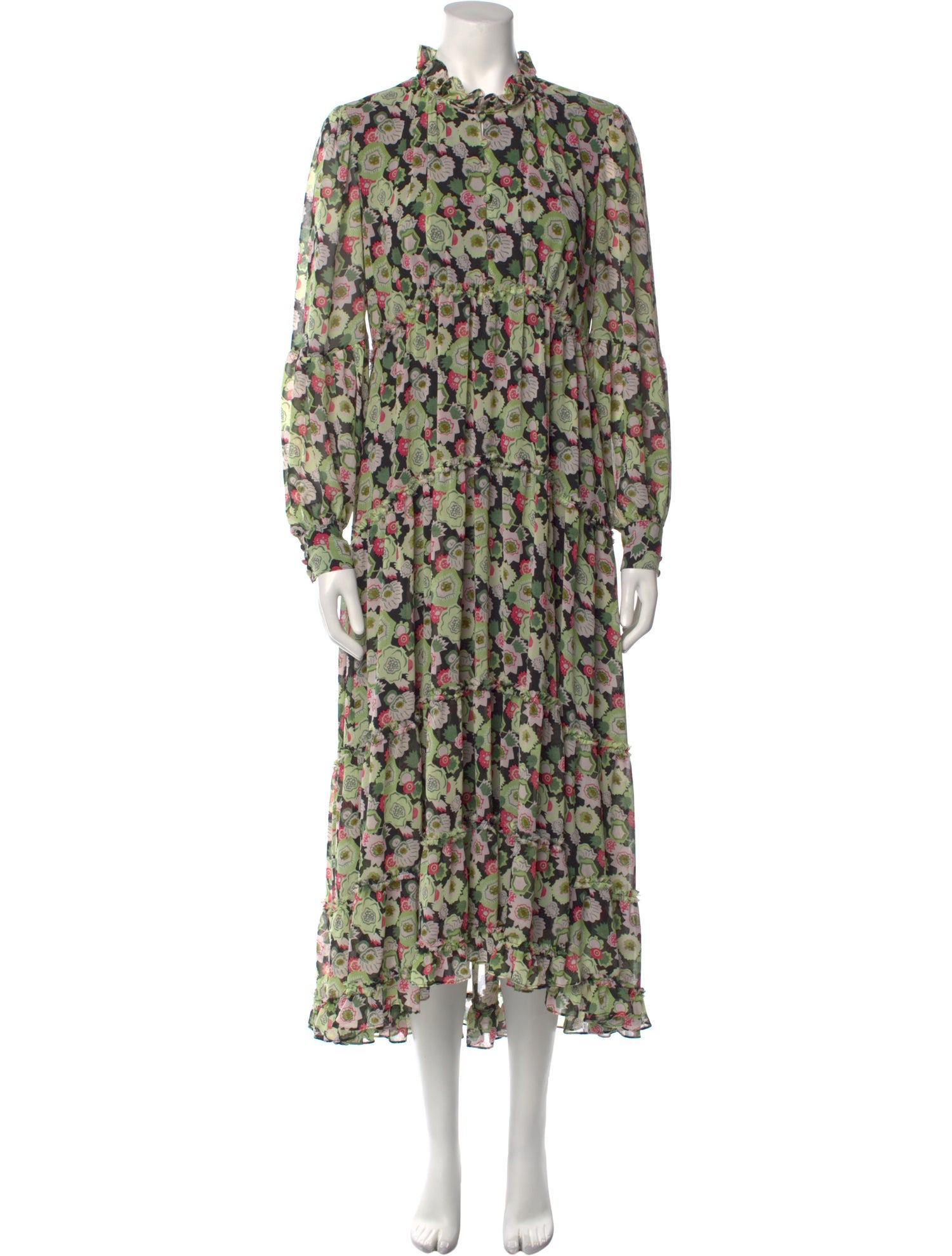 Cinq à Sept Floral Print Long Dress