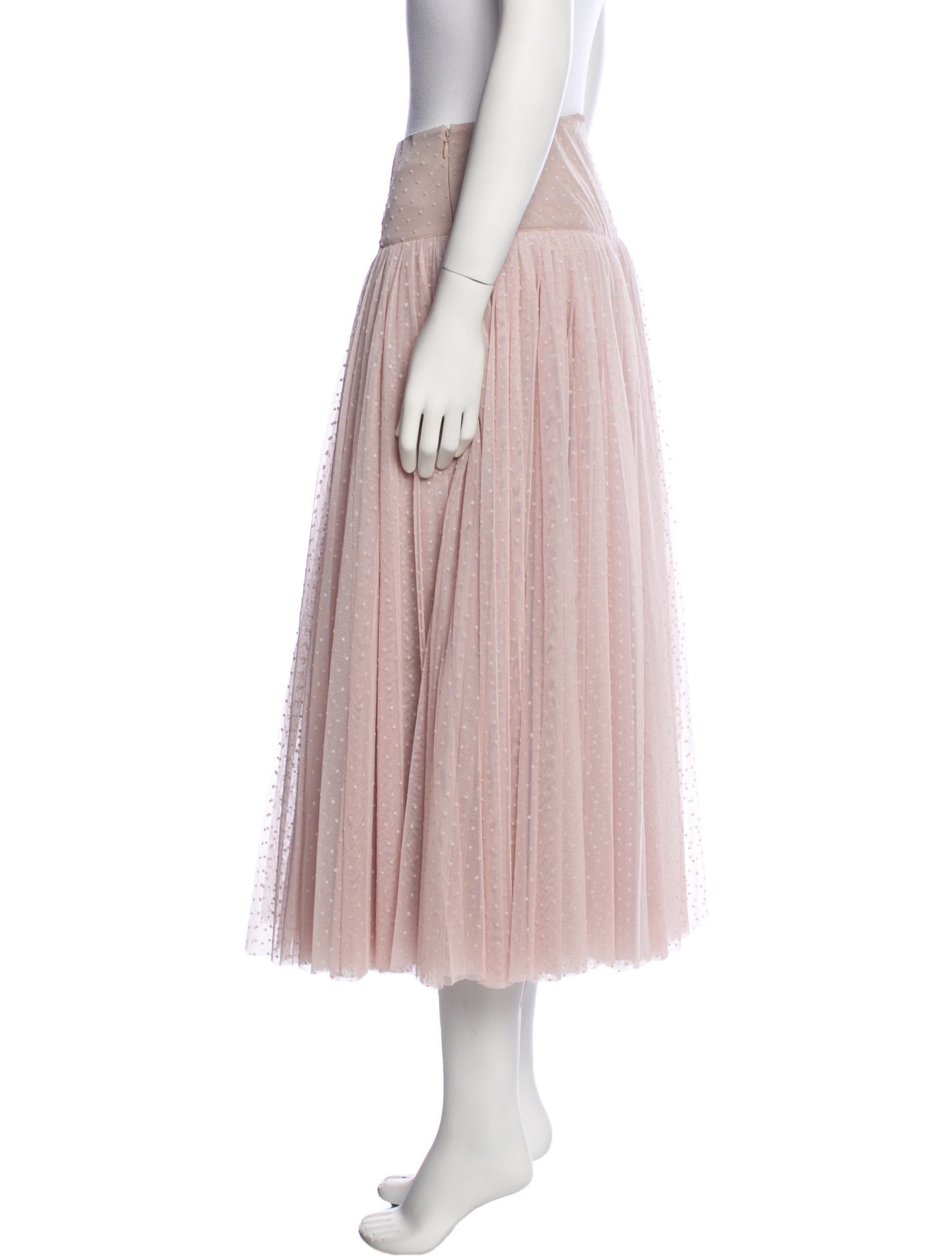 Cinq à Sept Mesh Accents Midi Length Skirt