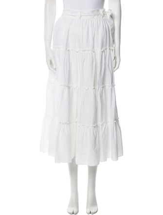 Cinq à Sept Ruffle Embellishment Midi Length Skirt