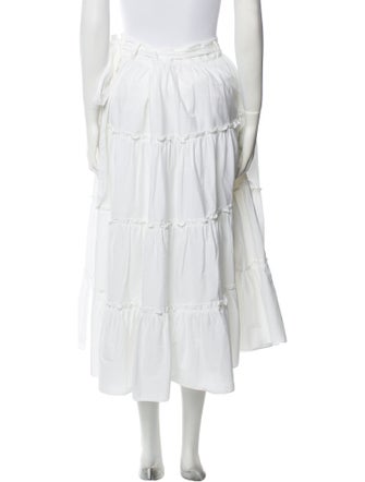 Cinq à Sept Ruffle Embellishment Midi Length Skirt