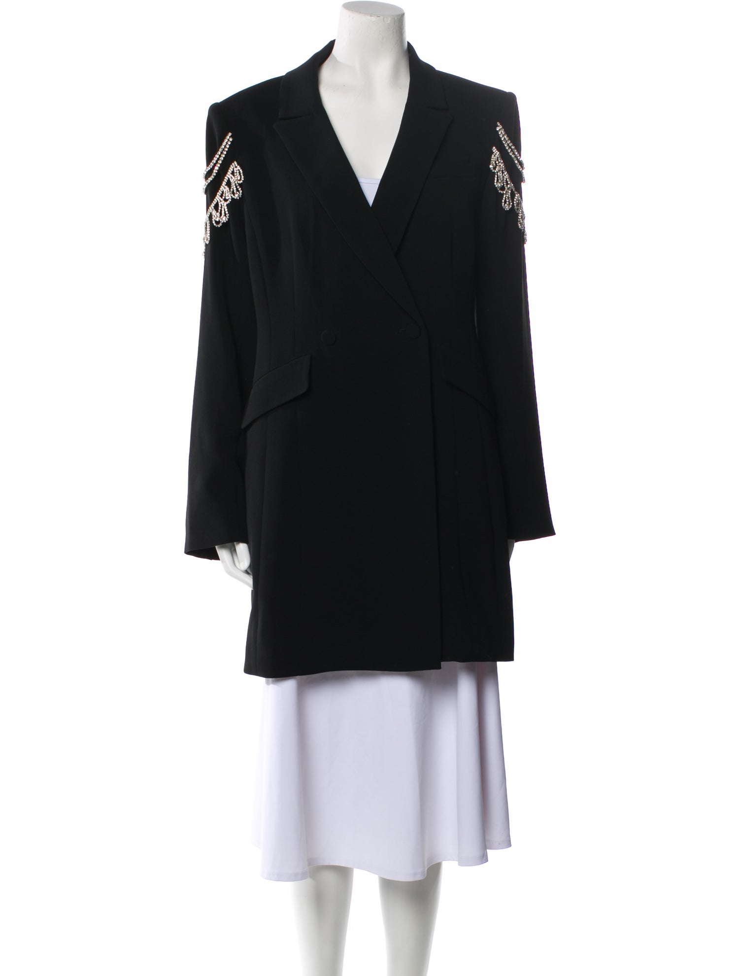 Cinq à Sept Blazer Black & Blue Pointed Collar
