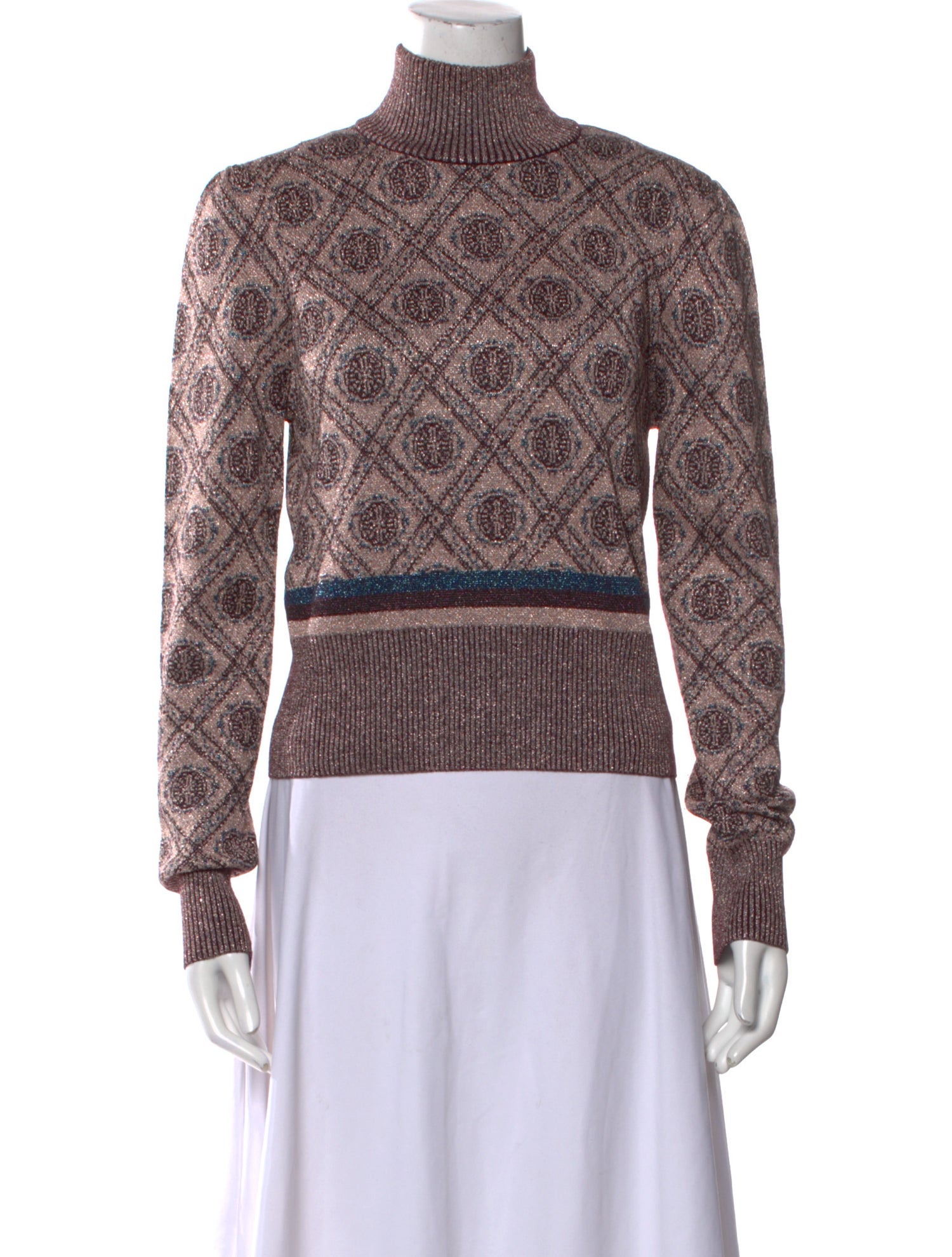 Cinq à Sept Printed Turtleneck Sweater