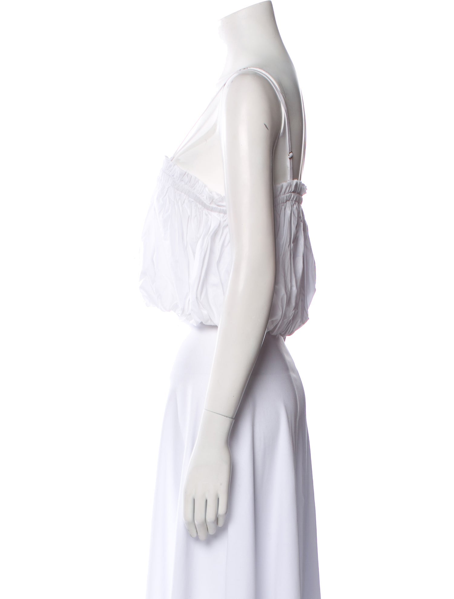 Cinq à Sept Square Neckline Sleeveless Crop Top