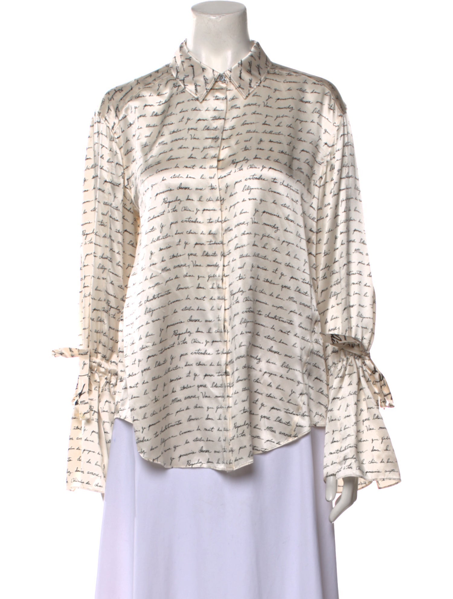 Cinq à Sept Silk Printed Button-Up Top