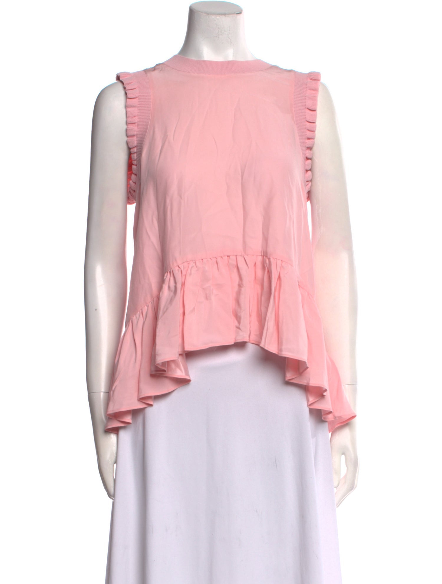 Cinq à Sept Silk Bateau Neckline Crop Top