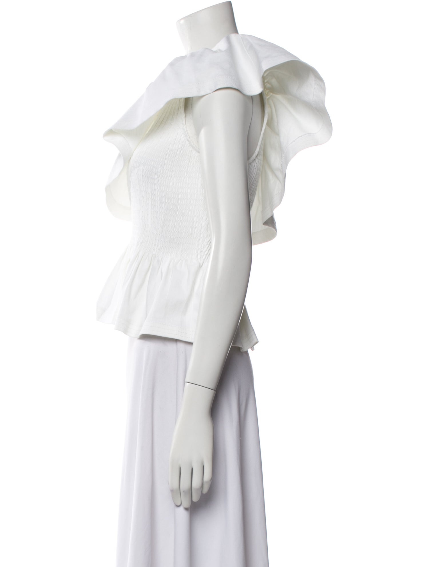 Cinq à Sept One-Shoulder Short Sleeve Crop Top