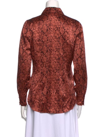Cinq à Sept Silk Animal Print Button-Up Top