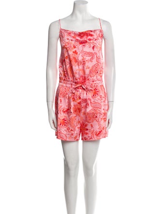 Cinq à Sept Printed Square Neckline Romper