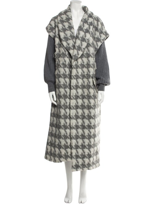 Cinq à Sept Houndstooth Print Faux Fur Coat