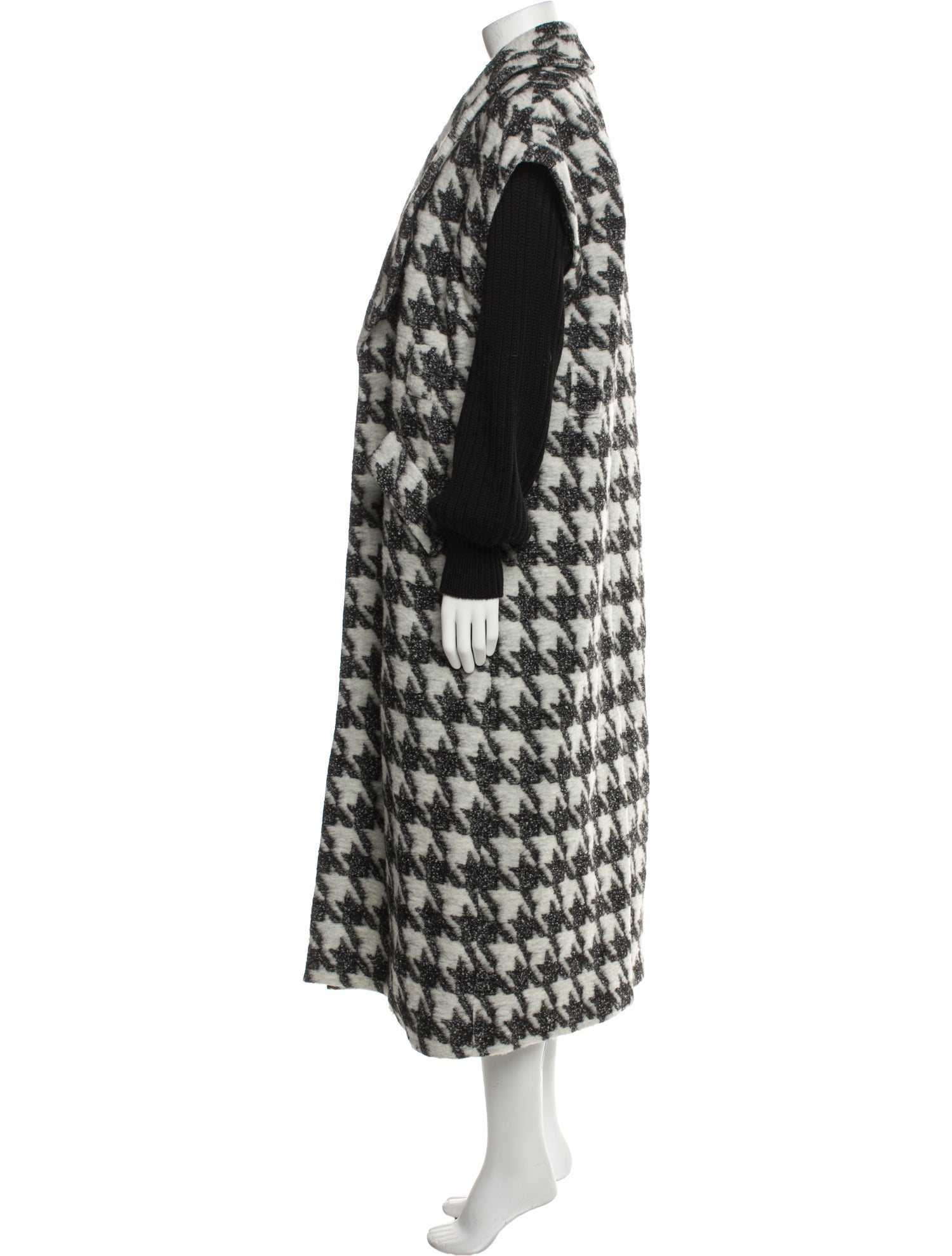 Cinq à Sept Houndstooth Print Faux Fur Coat