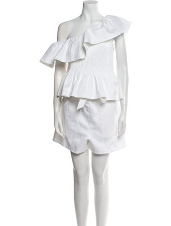 Cinq à Sept Ruffle Embellishment Short Set