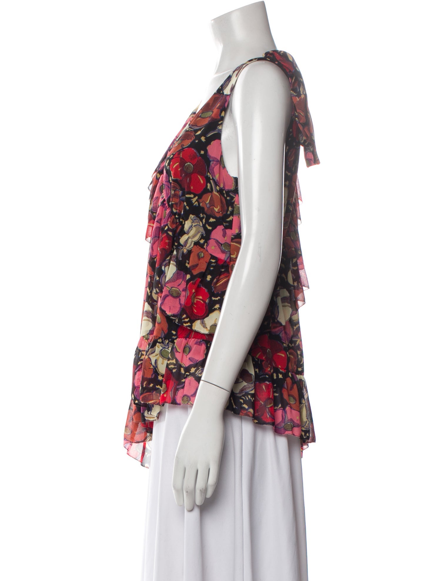 Cinq à Sept Floral Print V-Neck Blouse w/ Tags