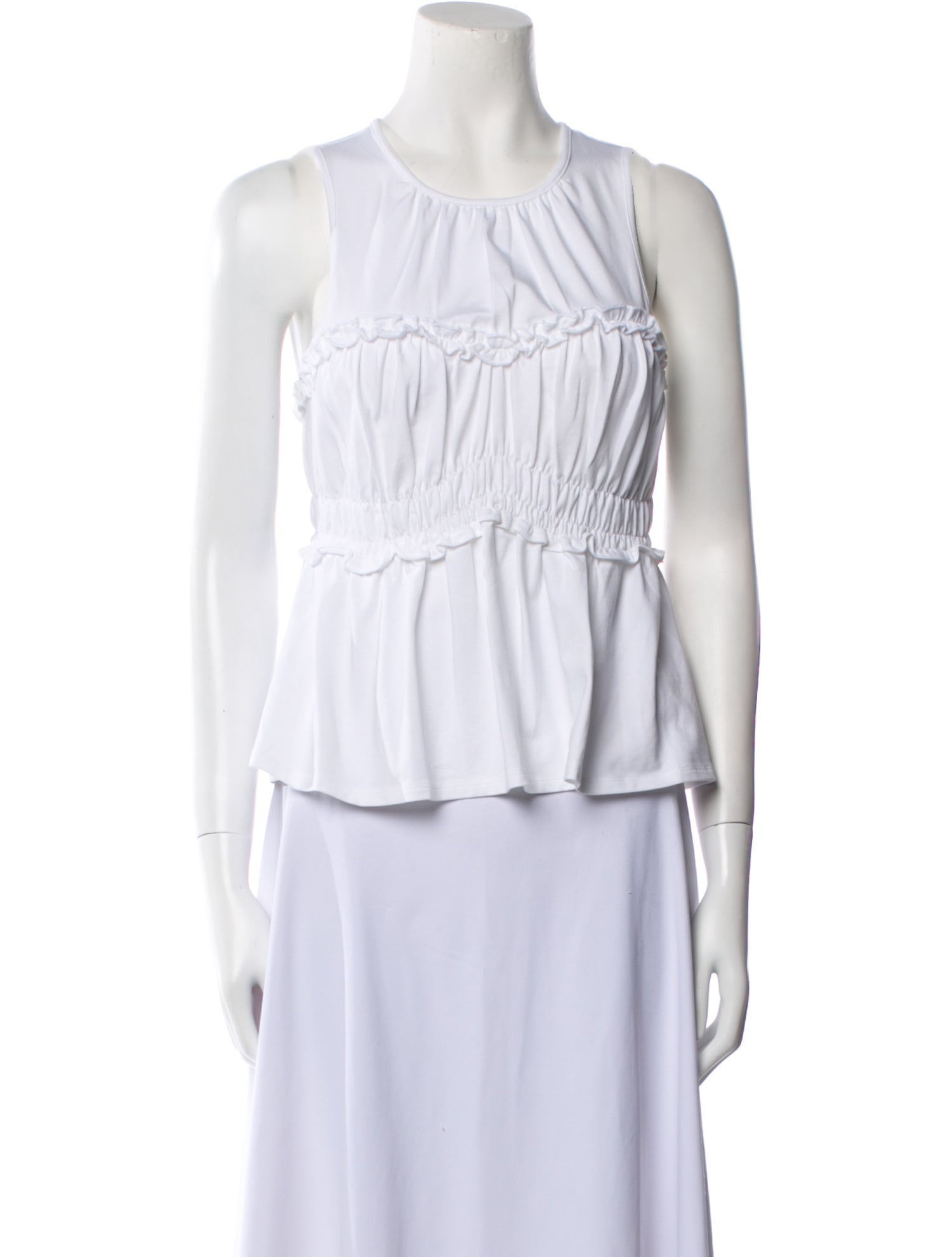 Cinq à Sept Crew Neck Sleeveless Crop Top