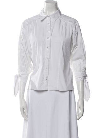 Cinq à Sept Three-Quarter Sleeve Button-Up Top