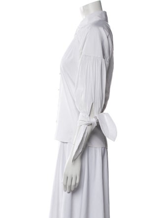 Cinq à Sept Three-Quarter Sleeve Button-Up Top