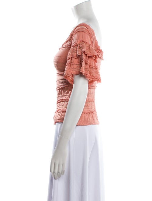 Cinq à Sept Scoop Neck Short Sleeve Crop Top