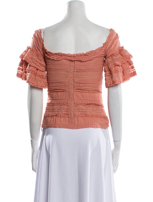 Cinq à Sept Scoop Neck Short Sleeve Crop Top