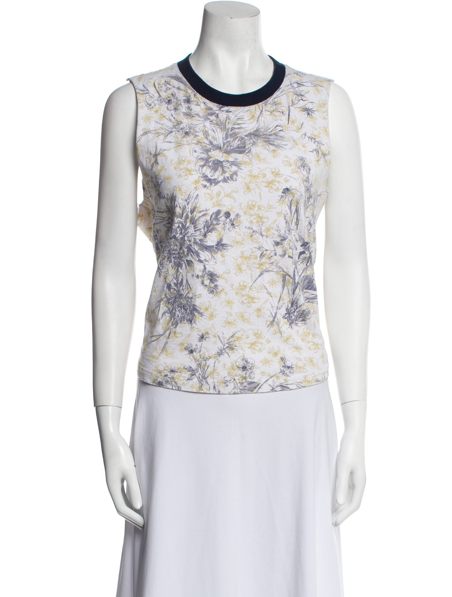 Cinq à Sept Floral Print Crew Neck Top