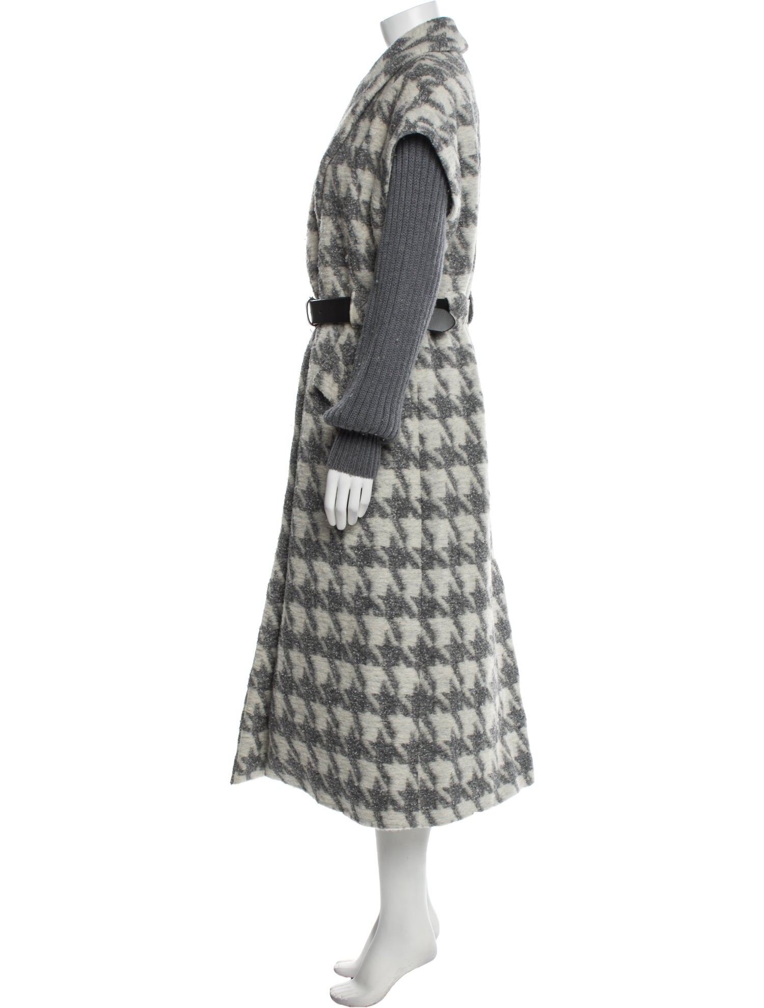 Cinq à Sept Houndstooth Print Trench Coat