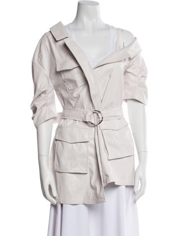 Cinq à Sept Jackets Faux Leather Utility Jacket XS