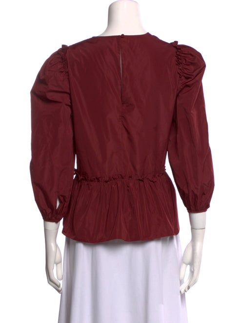 Cinq à Sept Crew Neck Three-Quarter Sleeve Blouse