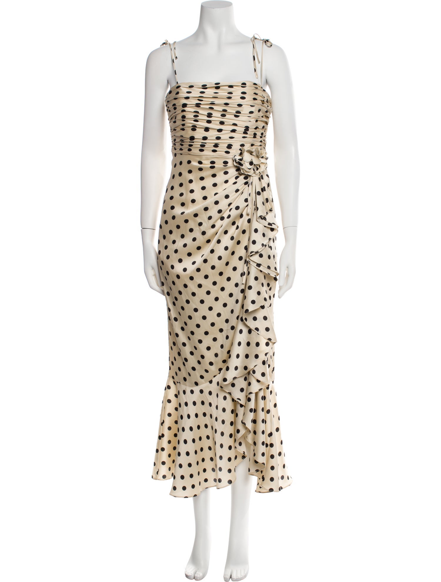 Cinq à Sept Polka Dot Print Midi Length Dress w/ Tags