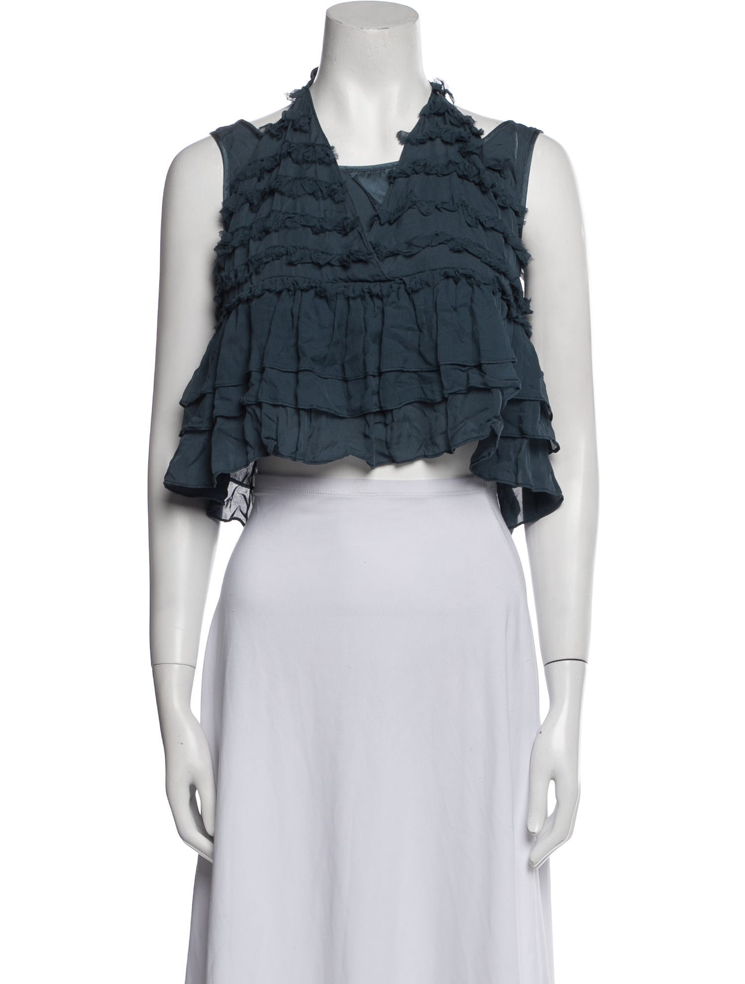 Cinq à Sept Silk Halterneck Crop Top