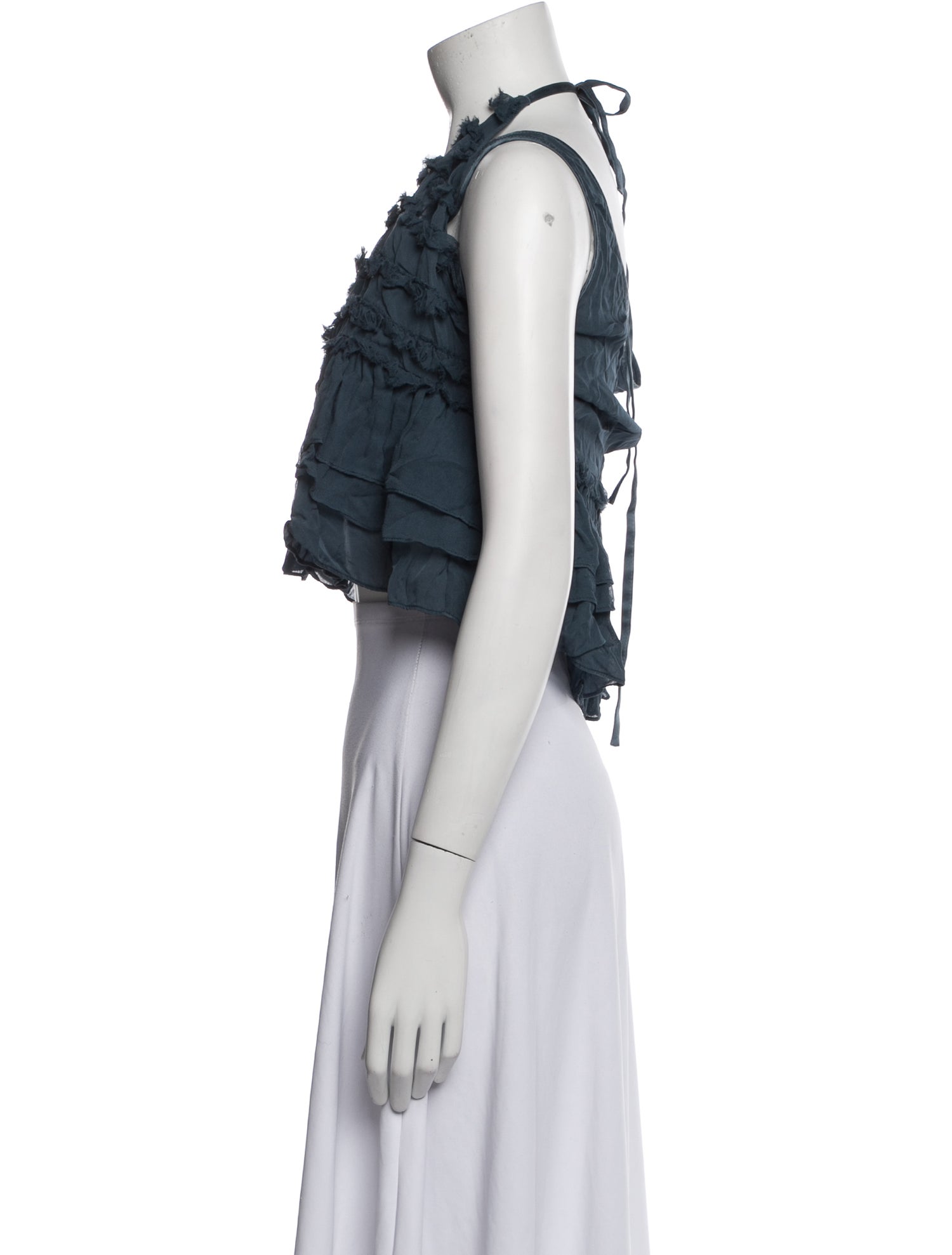 Cinq à Sept Silk Halterneck Crop Top